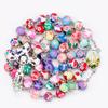 Christian Rosary Beads Necklace For Women Cross INRI Virgin Mary Pendant 8MM Colorful Soft Pottery Chain Prayer Party Jewelry