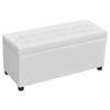 Pouf Acolchoado com Compartimento de Arrumação Branco