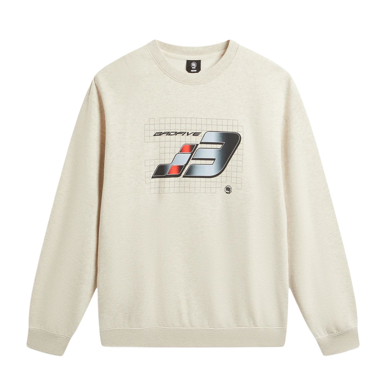 Li Ning Sweatshirts Men s Heather Gray Light Khaki Crew Neck Moderate Regular AWDW617-3 M