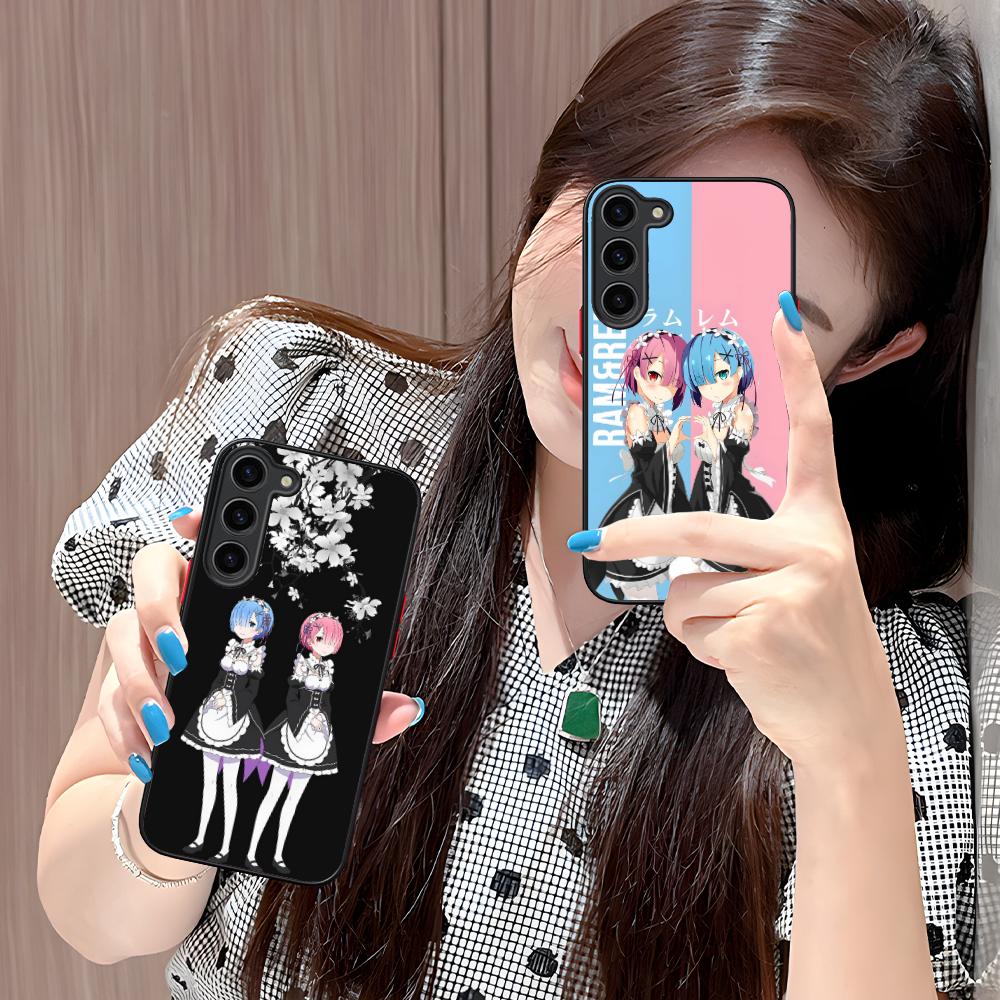 ReZero Rem Ram Silicone Mobile Phone Case for Samsung Galaxy S26 S25 S24 S23 S22 S21 Plus FE Ultra Colorful Cover
