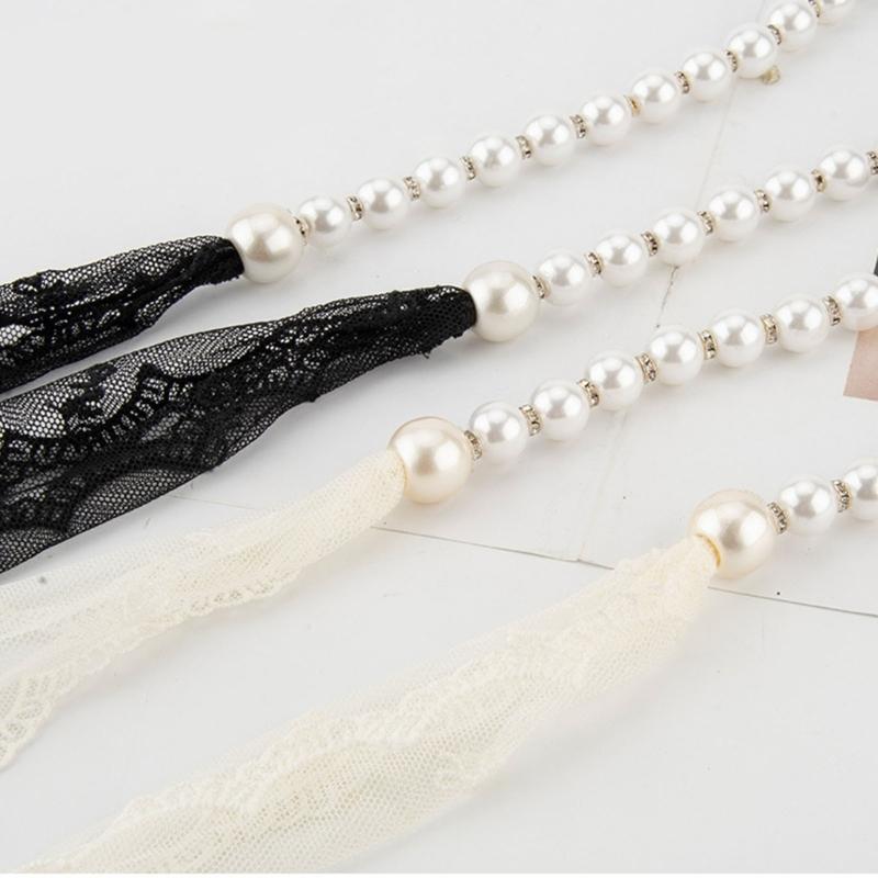 Blingbling Rhinestones Pearls Waist Chain Adjustable Length For Women Elegant Retro Jewelry Accessory