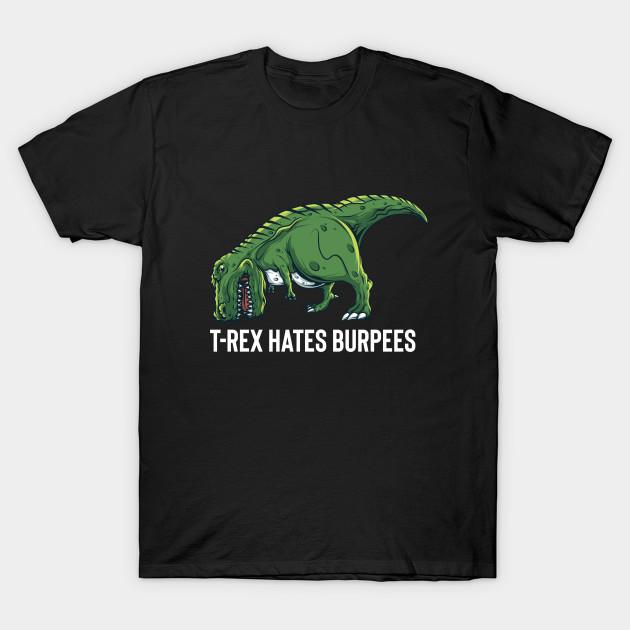 Men Black Print T-shirt T Rex Hates Burpees No-Cut Transfer Paper Print Cotton Tshirt L чёрный