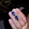 Sapphire Moissanite Princess Diana Necklace, Ring, and Earrings Set - Perfect Engagement or Best Friend Gift