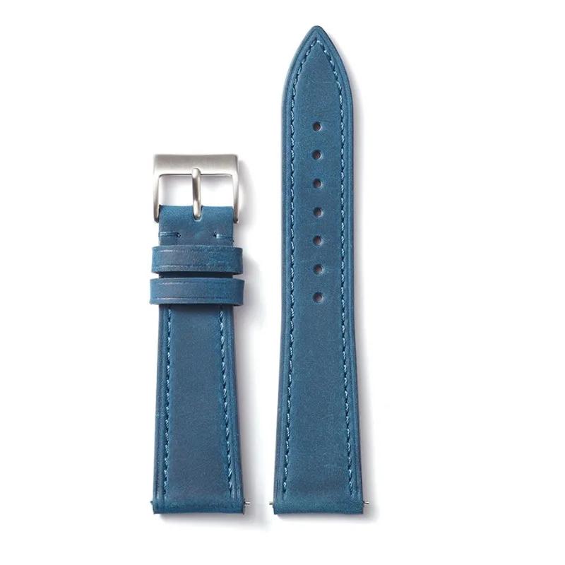 

Quick Release Vintage Watch Strap 18mm 19mm 20mm 21mm 22mm Bracelet Black Brown Wrist Belt Stainless Steel Buckle Accessories 22mm синий
