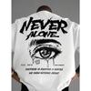T-Shirt Stampata , Grafica-Cotone Taglie Forti, Cartone Animato Girocollo Manica Corta, T-Shirt da Uomo Manfinity EMRG Con Forma ad Occhio 100%