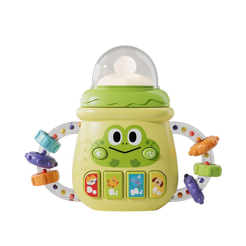 Baby Musical Pacifier Rattle Toys Early Educational Feeding Bottle Soft Teether Light Soothing Shaker Newborn