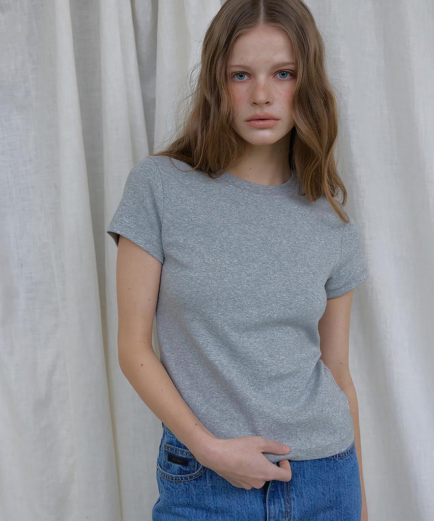 Lonkeu Essentiel Slim Span Half Sleeve T-Shirt (Melange Gray)