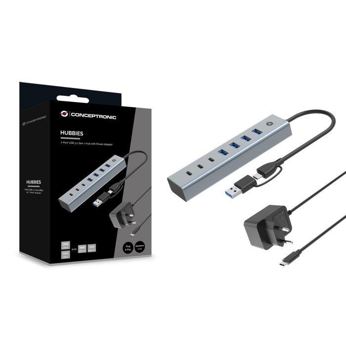 7-port Usb 3.0 Hub + Power Adapter