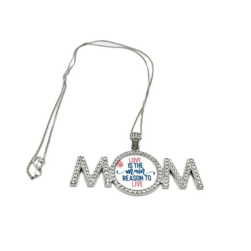 Sublimation Necklace MOM Pendant Neckchain Stylish Heat Transfer Clavicle Chain Elegant Accessories for Women Girls
