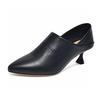 Pointed High Heels Women's Shoes 2025 Spring New European and American Style First Layer Cowhide Deep Mouth Fashion Shoes Thin Heel Two Shoes