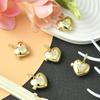 Ipotkitt 5Pcs Heart with Star Brass Micro Pave Cubic Zirconia Diffuser Locket Charm Pendants Openable Ornaments for DIY Making - 19.5x22.5mm