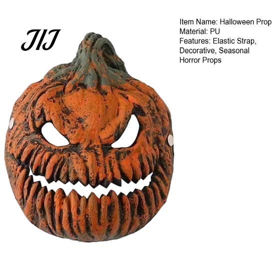 Wearable Pumpkin Mask with Elastic Strap Halloween Head Light Cover Mask, 3D Scary Face Lamp Outdoor Porch Decorations Shade for Garage, Cosplay