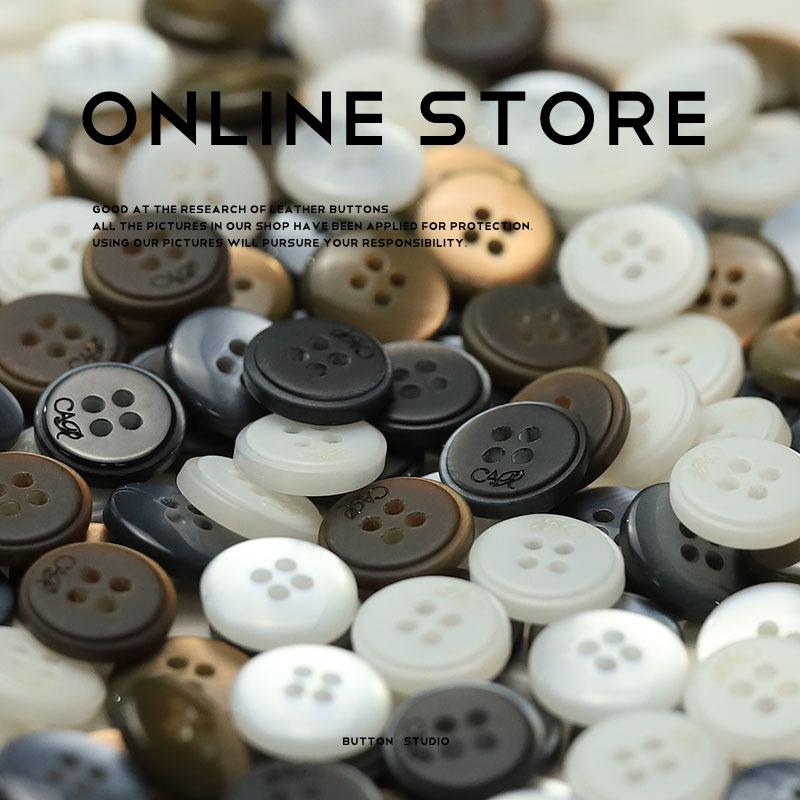 

5Pcs Imitation Shell Pearlescent Resin Buttons, Letter Four-Eye Small Buttons, Shirt Long-Sleeved Collar Buttons, Knitted Cardigan Buttons 1 #[w2381 #four-eye CA black] 11mm