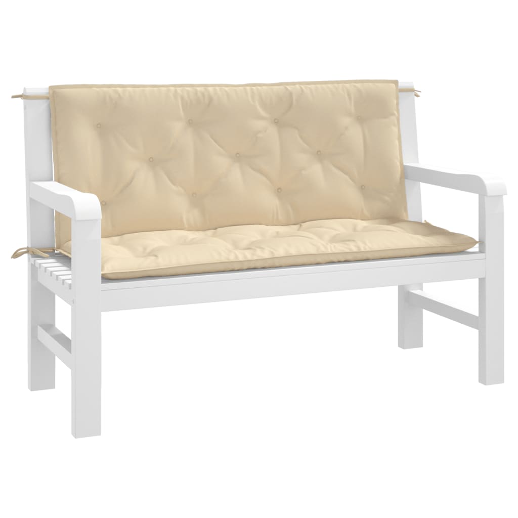 Vidaxl Garden Bench Cushions, 2 Pcs, Beige, Oxford Fabric