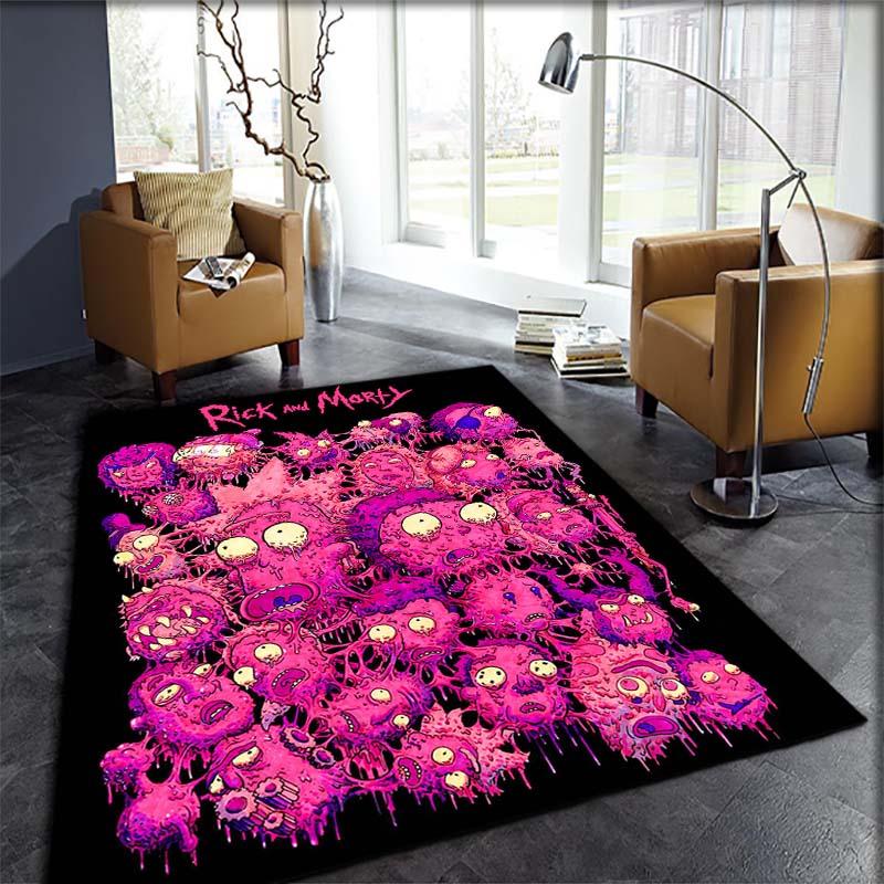 Ricky and Morty pattern rug, digitally printed non-slip decorative rug, a housewarming gift for family and friends.