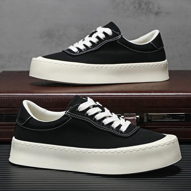 

Fashion Man Flats Canvas Shoes 2025 New Youth Street Casual Shoes Loafers Breathable Men Slip-on Versatile Sneakers Fast Shipping Hombre 44 чёрный