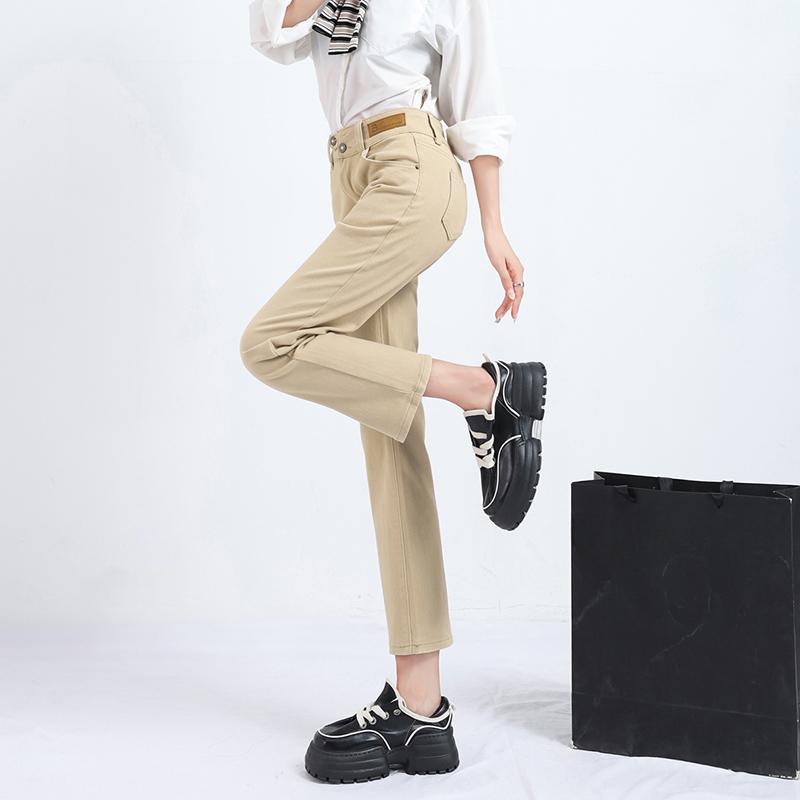 DIMANAF 2024 Autumn Women Jeans Pants Female Elastic Basic High Waist Trousers Fashion New Ninth Pants