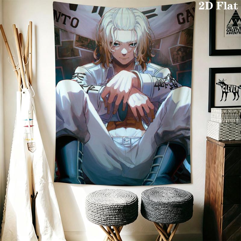 Tokyo Revengers Wall Tapestry Aesthetic Wall Hanging Printed Fabric Blanket Decorative Tapestries for Bedroom Living Room Home Decor