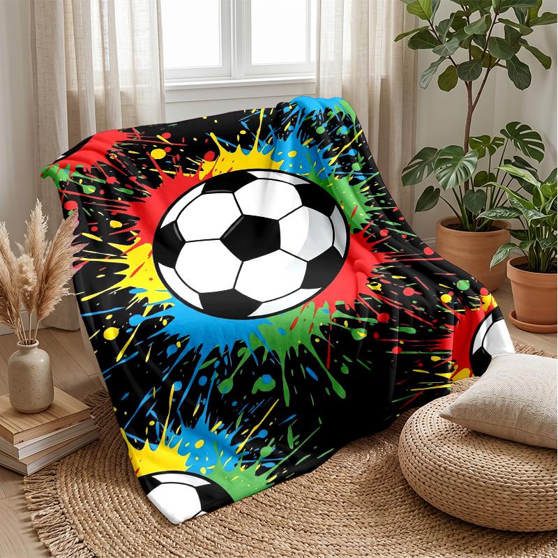 Football Color Explosion Theme blanket Lightweight Warm Flannel Blanket Decorative Throw Blanket for Home Decoration