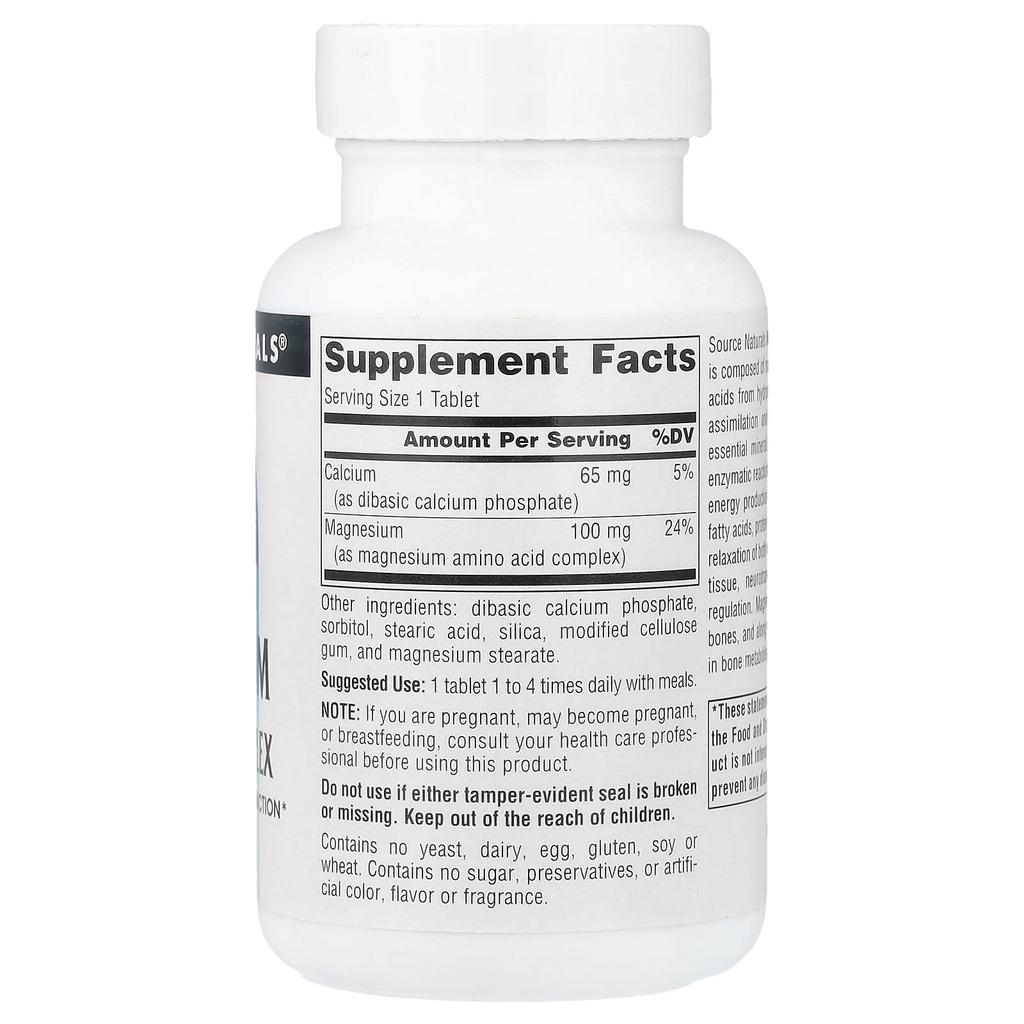 Source Naturals, Magnesium Chelate Complex, 100 mg, 100 Tablets