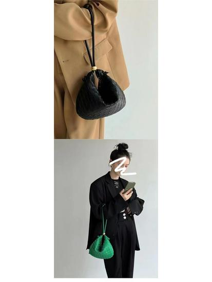 2025 Sommer Französische Luxus gewebte Leder Halbmond Schultertasche - Vielseitige Damenhandtasche