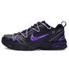 Air Monarch 4 Synthetic Leather, Leather Slip Resistant Low Top Chunky Sneakers Unisex Black Purple 415445-102(Team80-)