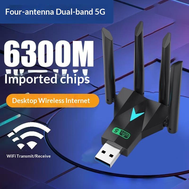 WLAN USB Adapter Dual Band 2,4 GHz + 5 GHz Dongle USB 3.0 Hochgeschwindigkeits 4-Antennen Drahtlose Karte Empfänger für PC/Laptop Win