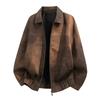 American retro men's leather jacket locomotive tooling loose old money street simple trend top leather jacket men