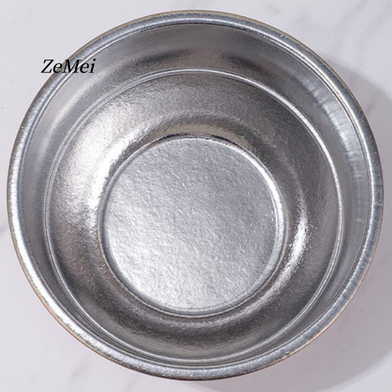 Pure Titanium Double-Wall Salad Bowl,With Lid Double-Layer Ice-Flake Cut Surface 12 Cm Home Food Storage Soup Bowl Tableware