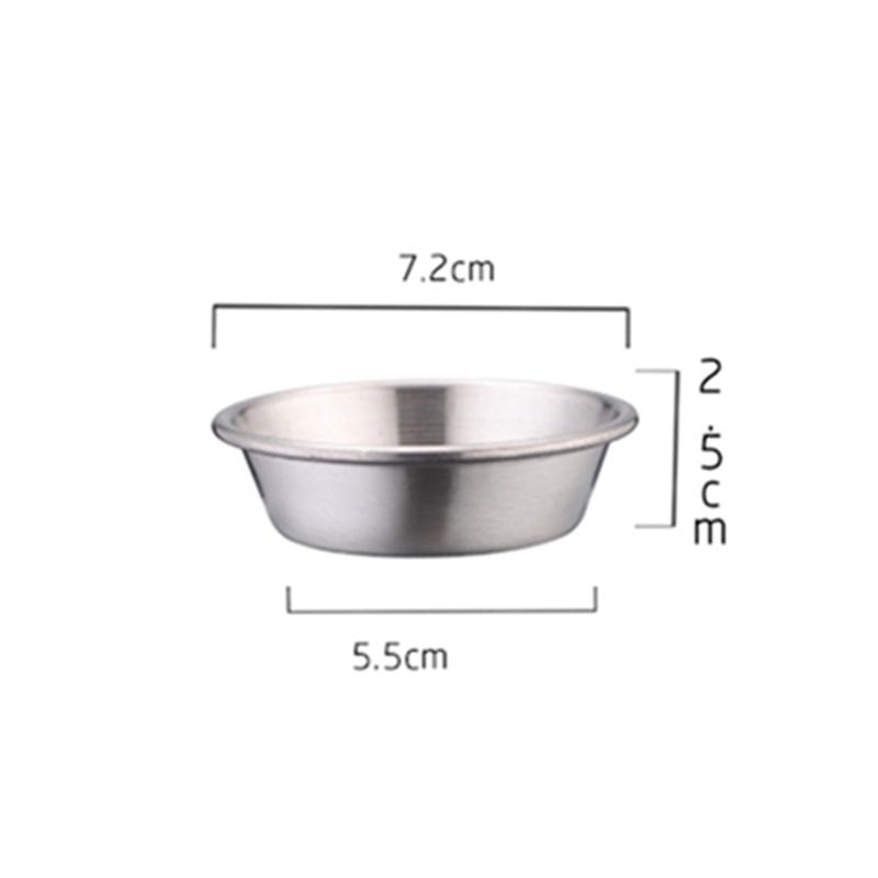 1PC Saucer Seasoning Dish Stainless Steel Spice Plate Western Restaurant Salad Small Bowl Tableware Kitchen Condime Serving Tray