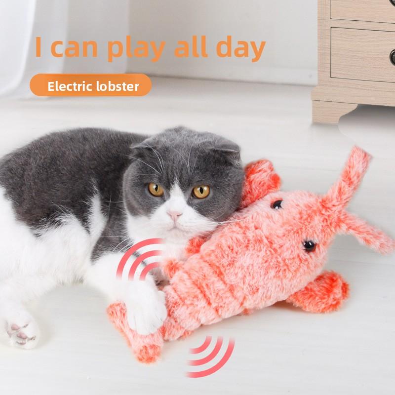 Werbegeschenk OpenClaw Haustierspielzeug Schwerkraftbetriebene hüpfende Garnele Elektrisch betriebener Simulationshummer Plüsch USB-wiederaufladbar