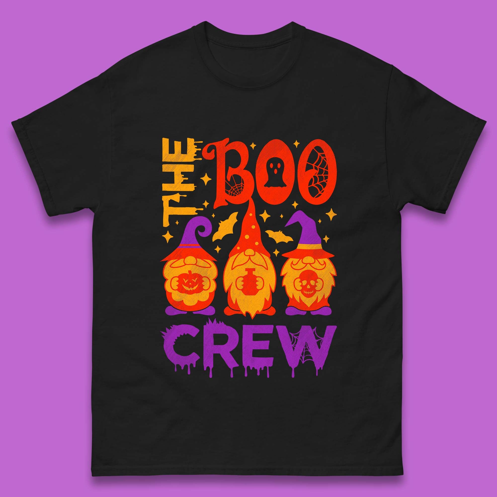 The Boo Crew Halloween Gnomes Squad Horror Scary Spooky Matching Costume Mens Tee Top 3XL