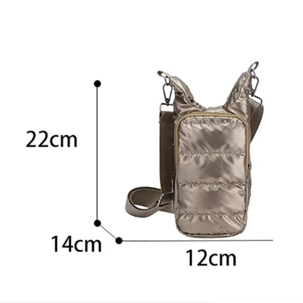 Shoulder Strap Water Bottle Carrier Bag Nylon Shoulder Bag Water Bottle Holder Down Front Pocket Water Bottle Sling Bag Case