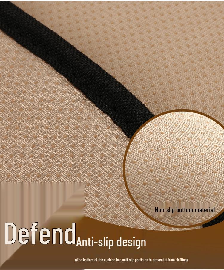 Breathable Linen Car Seat Cushion Set - Four Seasons, Small Waist, Half-Wrapped, 7-Piece