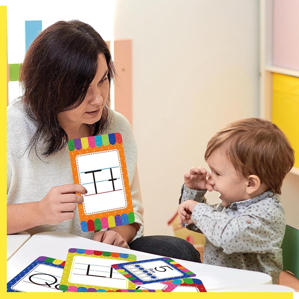 Alphabet Bulletin Board Set, 37 PCS ABC Wall Decorations 26 Upper/Lower Case Letters plus 0-10 Numbers Small Posters for Preschool, Kindergarten
