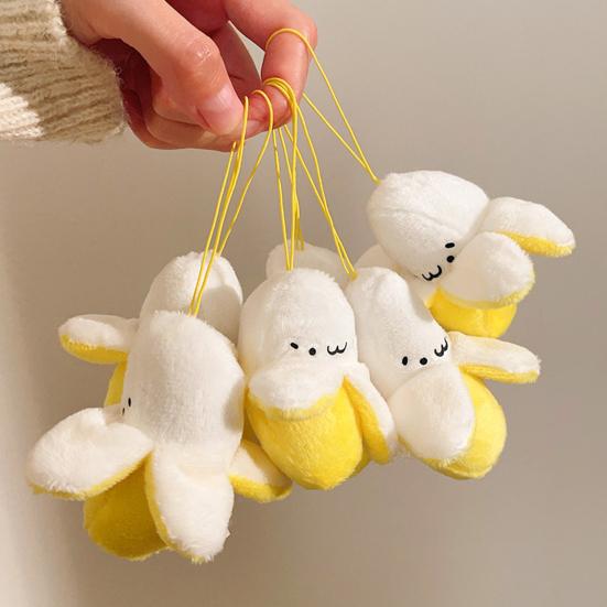 Peelable Banana Keychain Plush Animated Bag Charm Cute Banana Plush Stuffed Toys Christmas Wedding Birthday Gifts
