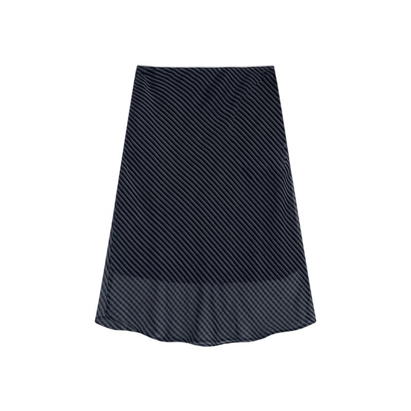 2025 Summer Retro Diagonal Stripe Low Waist Midi Skirt