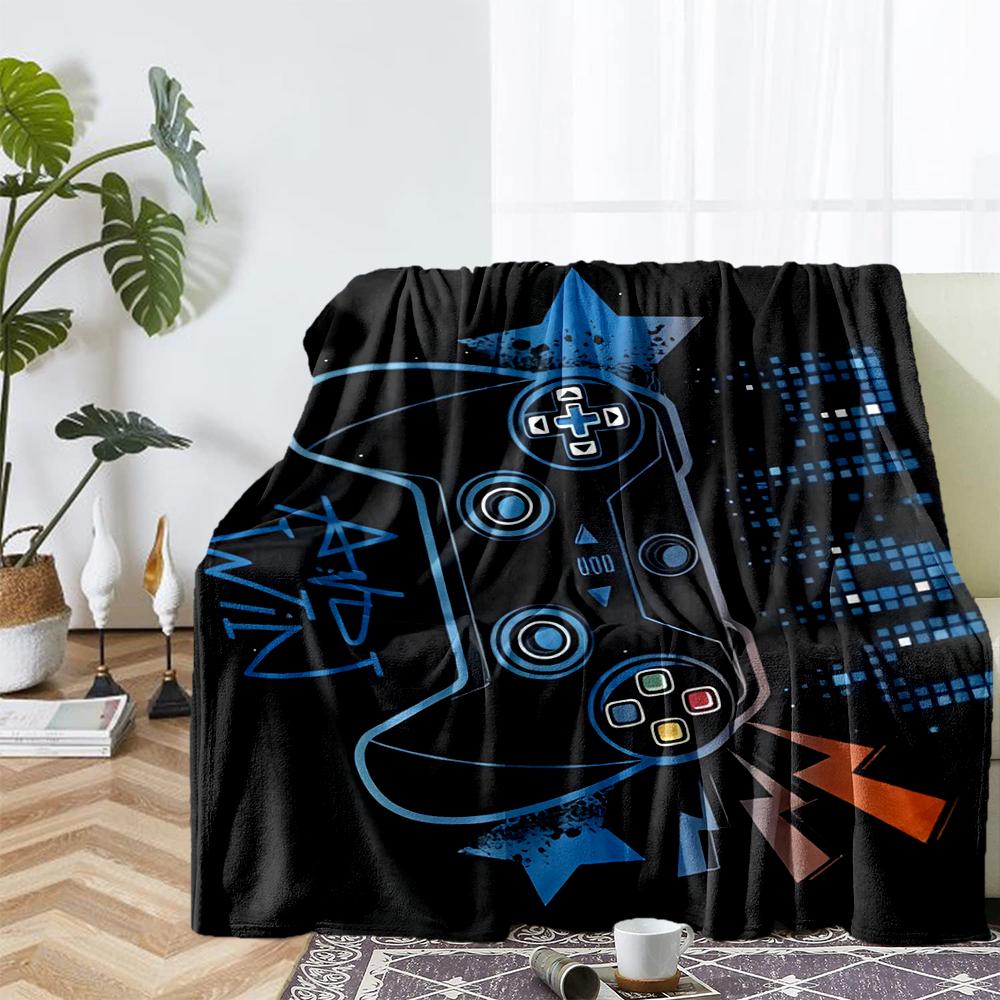 Game Controller Theme Printed Blanket - Perfect for Couch, Bed, Travel & Outdoor Use | Machine Washable, Cozy & Durable.