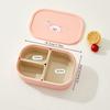 Cute Kids Bento Lunch Box Set Detachable 3 Compartment Plastic Meal Prep Food Storage Containers Microwavable Portable Snack Box