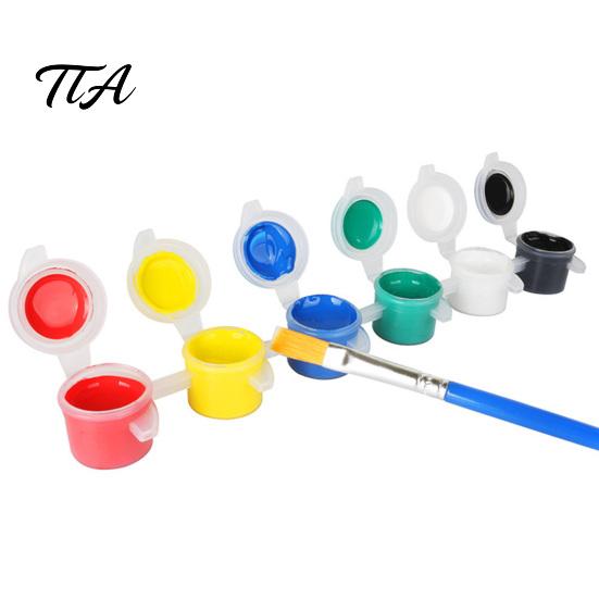 Non-Toxic Paint 1 Set 12 Colors Mini Acrylic Paints with Brushes And Palette, 2ml Per Cup, Kids & Adults Craft Paint, Strips for DIY Crafts,