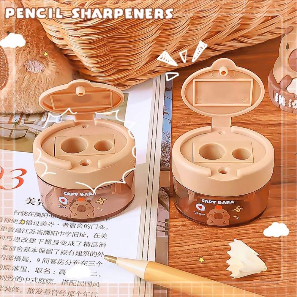 4Pcs Flip-Top Pencil Sharpener Portable Capybara Sharpener Student Stationery Gifts  School Supplies