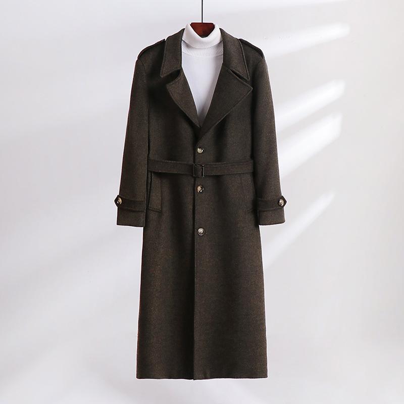 Herrarnas High-End Scoundrel Cool Wool Trenchcoat: Höst/Vinter Superlång Stil