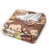 Cartoon Curious George Flannel Blanket  Soft Warm Throw Blanket for Couch Chair Decorative Funny Bedspread Sofa Bed Cover