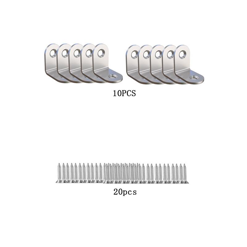 10~50PCS Stainless Steel L Shaped Bracket 90 Degree Right Angle Corner Brackets for DIY Wood Furniture, Chair, Drawer Cabinet