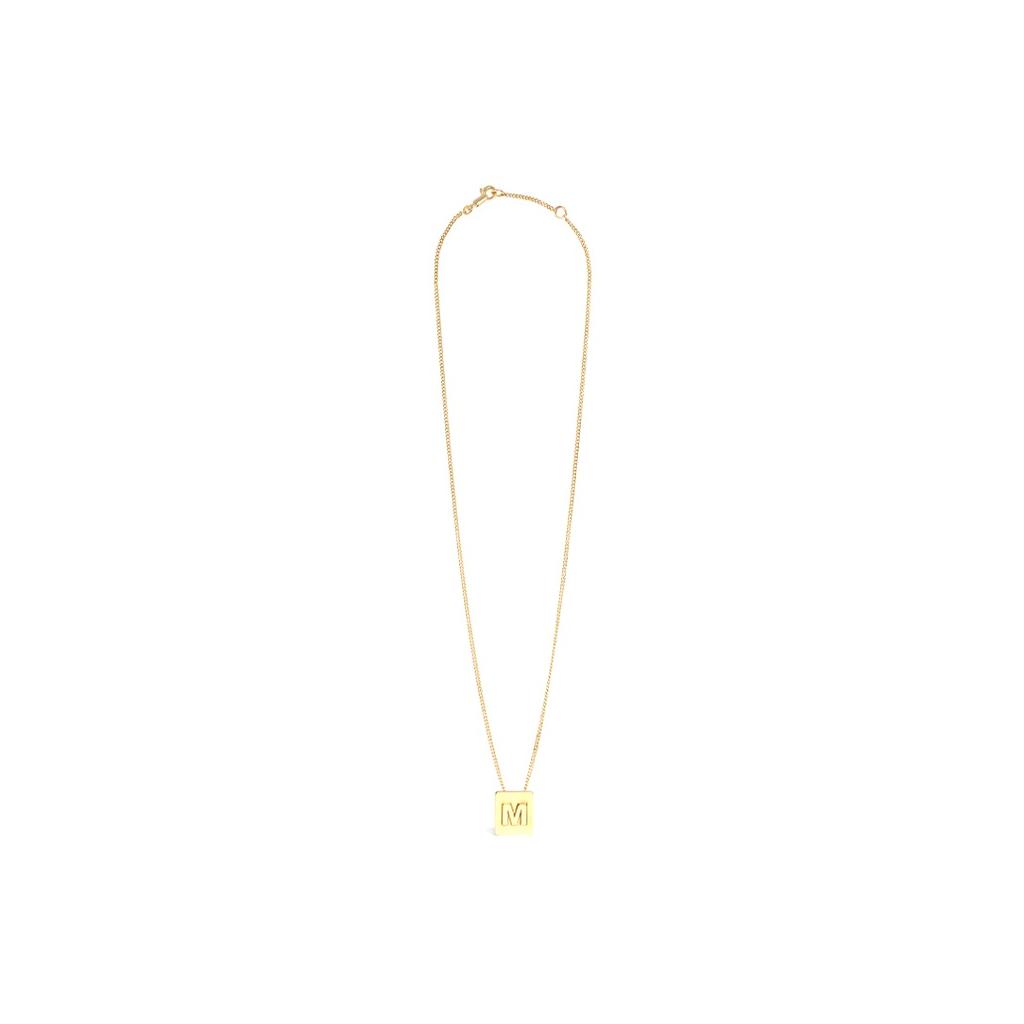 Celine Alphabet Series Letter M Brass Necklace Unisex necklace Gold 46N0M6BRA-35OR
