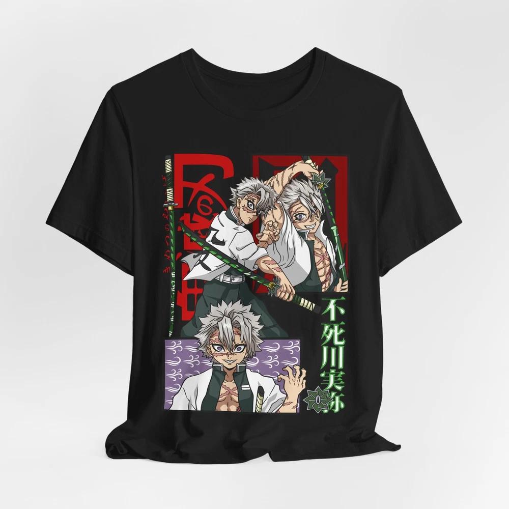 Sanemi Anime Graphic Tee, Unisex Short Sleeve Shirt, Demon Slayer Manga Shirt, L