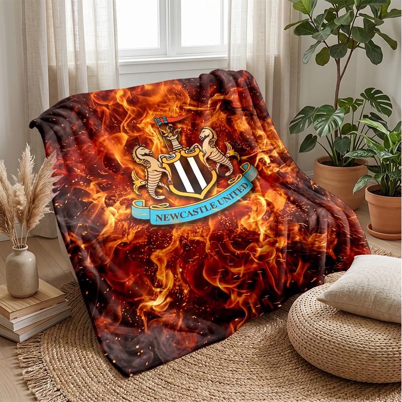 Coperta in Flanella con Stampa del Newcastle United Football, Coperta Morbida Calda Leggera per Divano Letto Campeggio