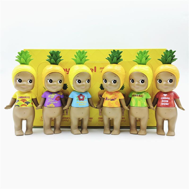 

Black Cute Angel Doll Pineapple Headset Flower Shirt Blind Box Ornament Model