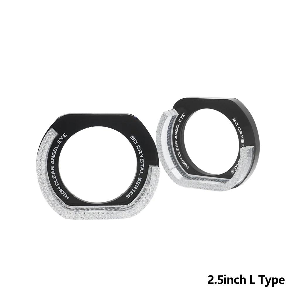 2 шт. 5D Светодиодные Хрустальные Ангельские Глазки Светодиодные Кольца Ангельские Глазки 2.5  3  Автомобильные RGB Маски для Проекторных Линз Автомобильные Аксессуары Управление через Приложение ДХО
