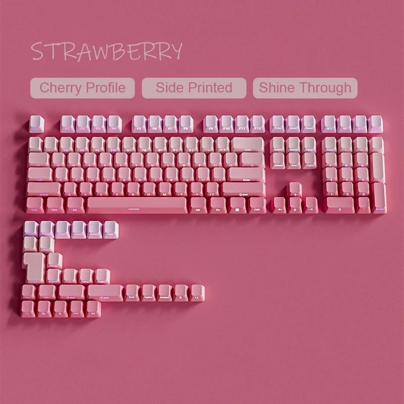 Xiaomi 133+ Keys White Side Printed Shine Through Keycaps Cherry Profile Double Shot PBT Keycaps for MX Switches Mechanical Keyboards